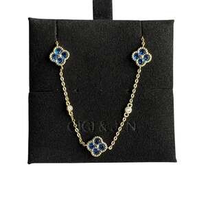 Delicate Floral Chain Bracelet 14K Gold Plated over 925 Sterling Silver